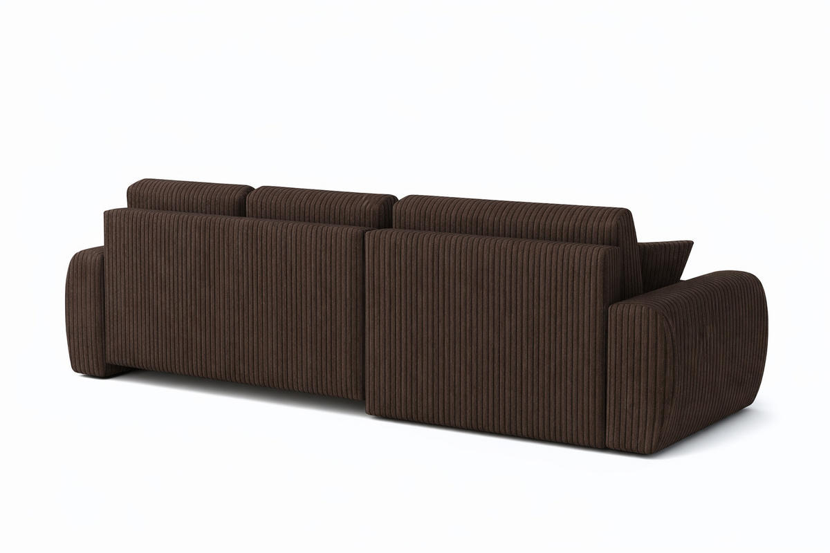 ECKSOFA Mit Schlaffunktion Und Bettkasten L-Form Ivo L, Cordstoff Poso, Braun, Rechts - Braun, Holz (250/142cm) - Kaiser Möbel
