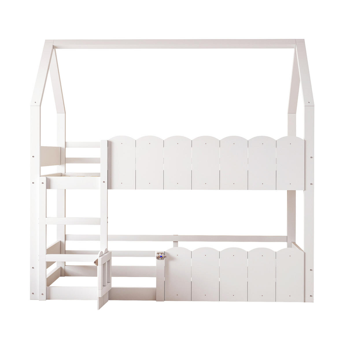 ETAGENBETT im Hausdesign 90x200 cm Holz Weiß - Weiß, Holzwerkstoff (90/200cm) - Beauniv