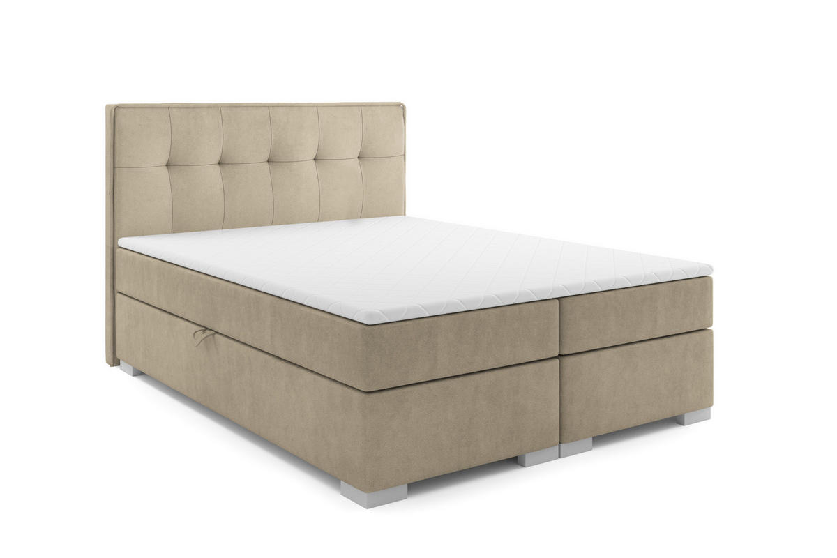 BOXBETT PALERMO 120 x 200 Beige - Beige, Textil/Metall (120/200cm) - VLR BEDS