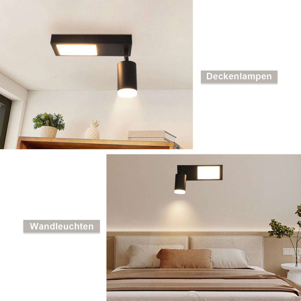 STRAHLER Birkenfeld 1-flammig 23.5/8/16.9 cm - Schwarz, Metall (23.5/8/16.9cm) - Nettlife