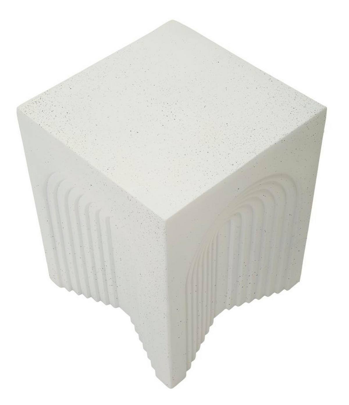 BEISTELLTISCH Arc, cremefarben, Magnesiumoxid (MgO), 40,5 x 40,5 x 50,5 cm - Creme, Stein (40.5/40.5/50.5cm) - Mauro Ferretti