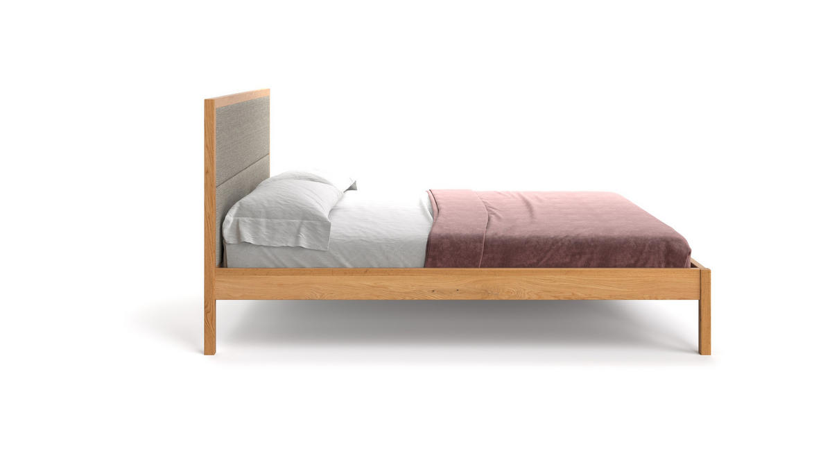 MASSIVHOLZBETT Moon aus Eiche 200x220 cm - Eichefarben/Braun, Holz (200/220cm) - Danzz