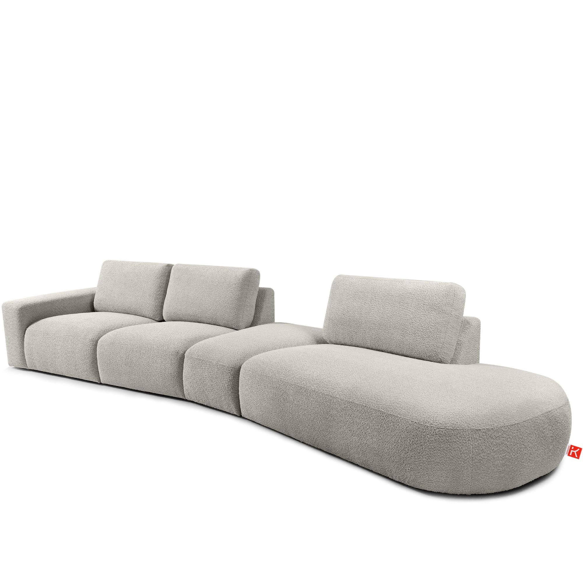 5-SITZER ECKSOFA ZUCCO Boucle rechts, Hellbraun - Hellbraun, Textil (430/84/105cm) - KONSIMO®
