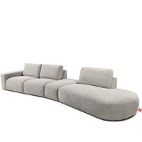 5-SITZER ECKSOFA ZUCCO Boucle rechts, Hellbraun - Hellbraun, Textil (430/84/105cm) - KONSIMO®