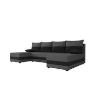 WOHNLANDSCHAFT HEWLET U Sawana 05+14 mit Schlaffunktion - Dunkelgrau, Textil (310/80/140cm) - Bedante