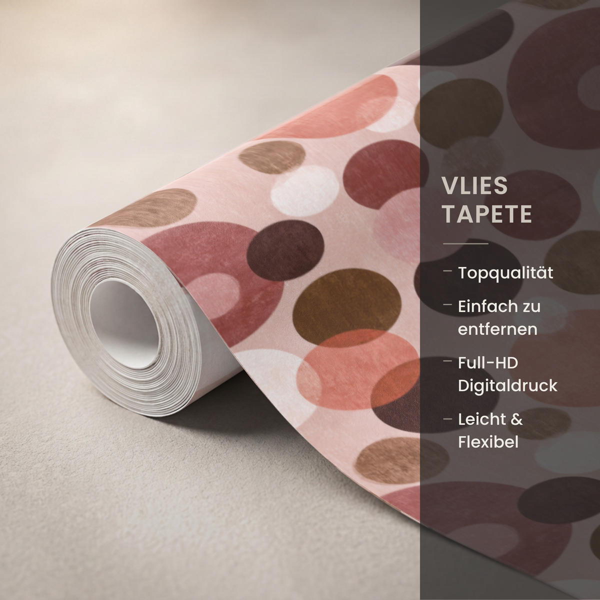 TAPETE - Kreise - Modern - Farbenfroh - 120x300 cm - Multicolor, Papier (120/300cm) - OnlyWow