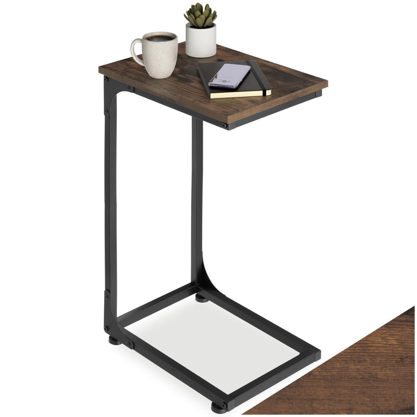 BEISTELLTISCH Erie,40 x 30 x 63 cm,Industrial Holz dunkel, rustikal - Rostfarben, Holzwerkstoff (40/30/63cm) - tectake