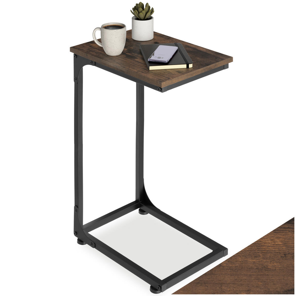 BEISTELLTISCH Erie,40 x 30 x 63 cm,Industrial Holz dunkel, rustikal - Rostfarben, Holzwerkstoff (40/30/63cm) - tectake