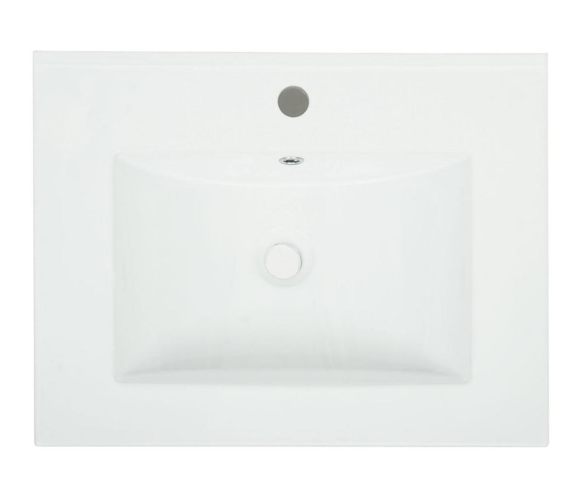 WASCHBECKEN eckig Weiß - Weiß, Keramik (61/17/47cm) - MCW