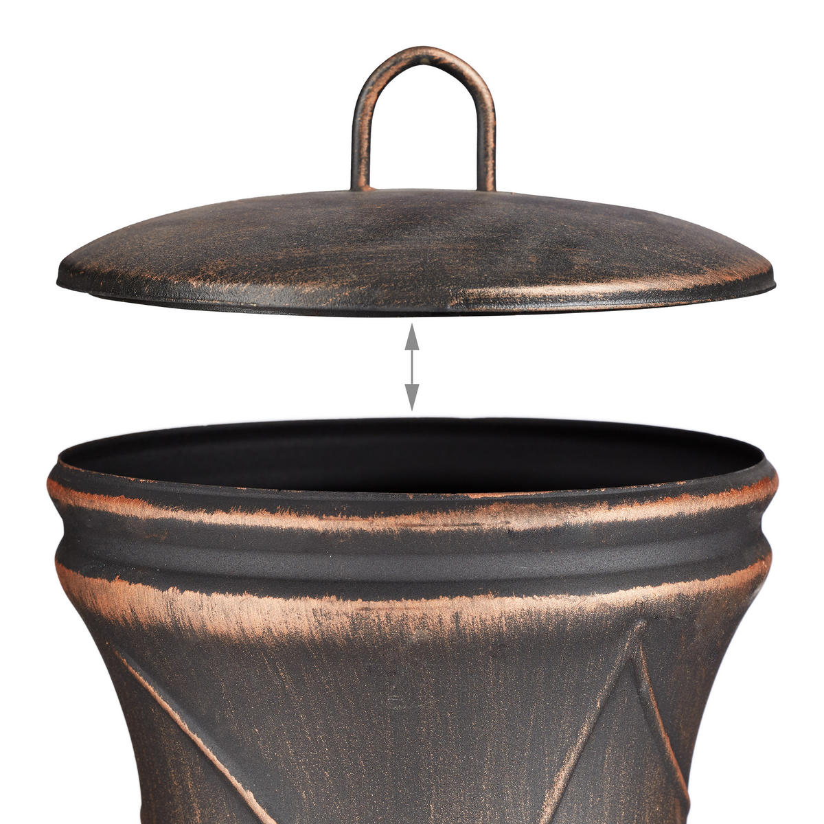 AZTEKENOFEN - Schwarz, Metall (44/89/44cm) - Relaxdays