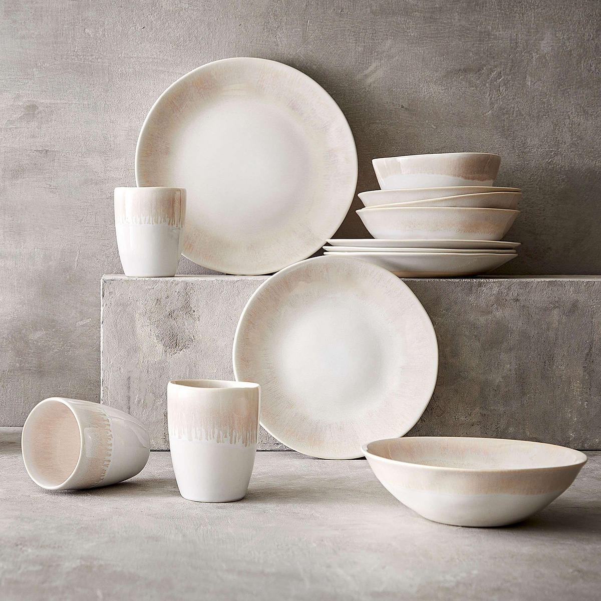 GESCHIRR-SET (12-teilig) Atlantis - Beige, Keramik (28/3/28cm) - BUTLERS