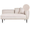 CHAISELONGUE Bouclé hellbeige rechtsseitig Chevannes - Beige/Schwarz, Textil (138/74/77cm) - Beliani