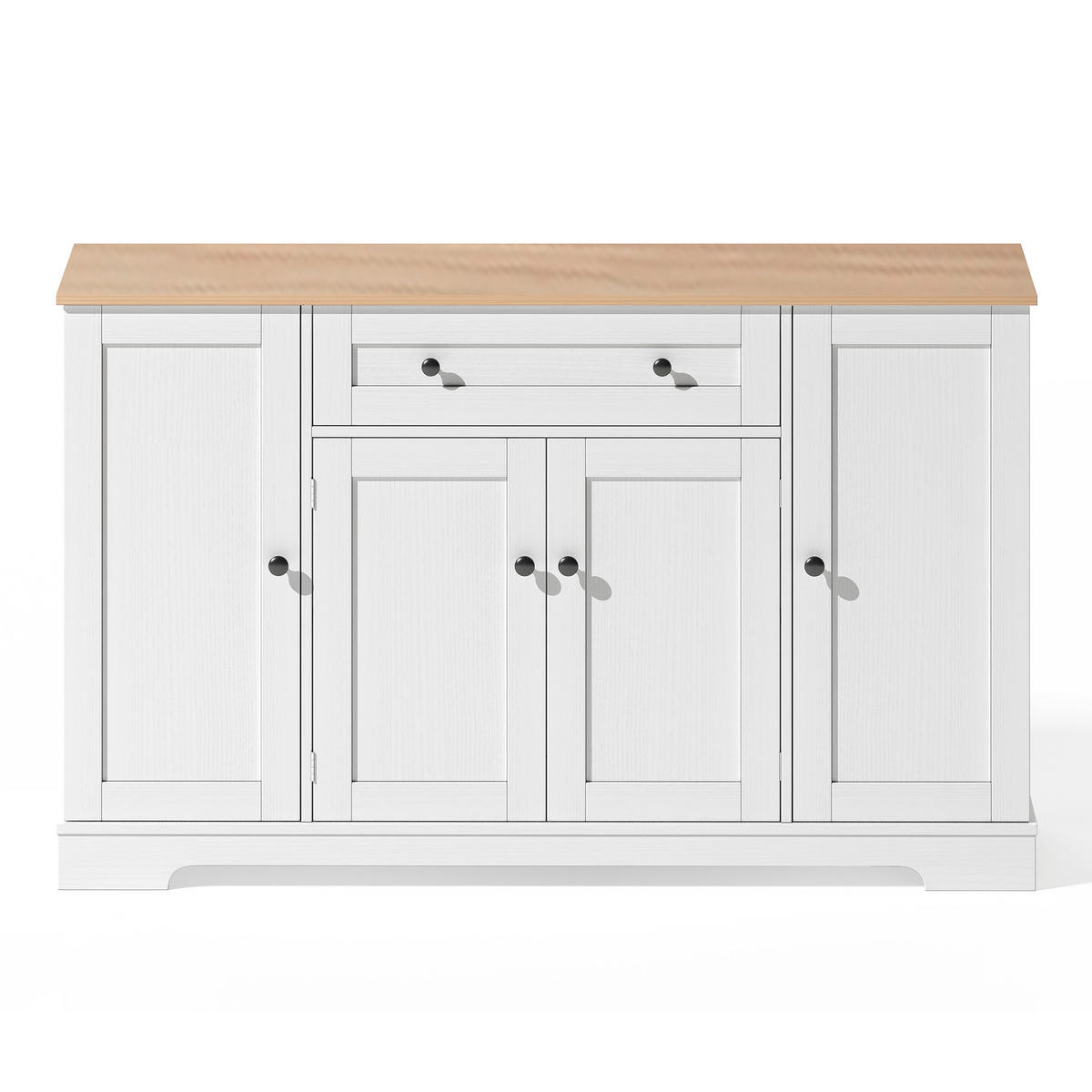 SIDEBOARD mit Schublade & Regaltüren, Natur/Weiß - Weiß, Holzwerkstoff (138/85/40cm) - Urban Meuble