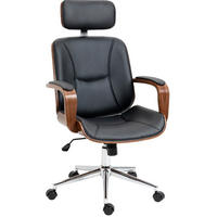 BÜROSTUHL ergonomisch höhenverstellbar 66 x 65 x 115-125 cm Kunstleder Schwarz - Schwarz, Kunststoff (65/125/66cm) - Meubliv