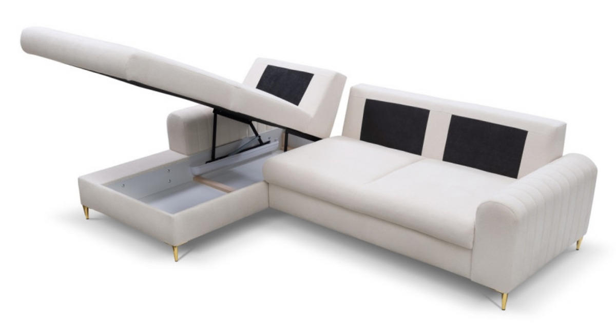 ECKSOFA Creme Mango Mit Schlaffunktion Links - Beige, Naturmaterialen/Textil (251/164cm) - Sepro Meble