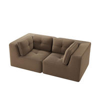 2-SITZER Sofa 208x104x69 cm aus Cordstoff rahmenlos modular, braun - Braun, Textil (104/69/208cm)