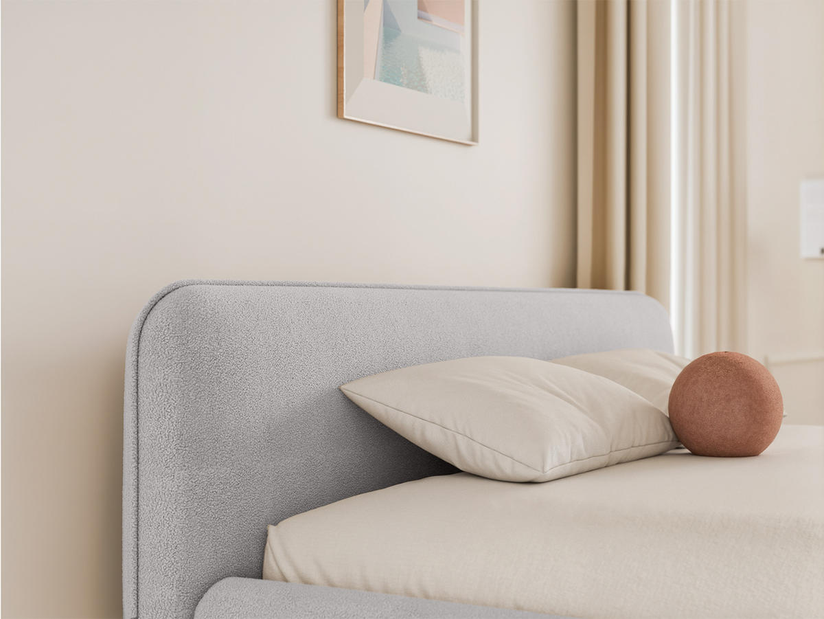 POLSTERBETT Taftan 120x200 cm, Silber - Hellgrau, Textil (200/120cm) - Fedve