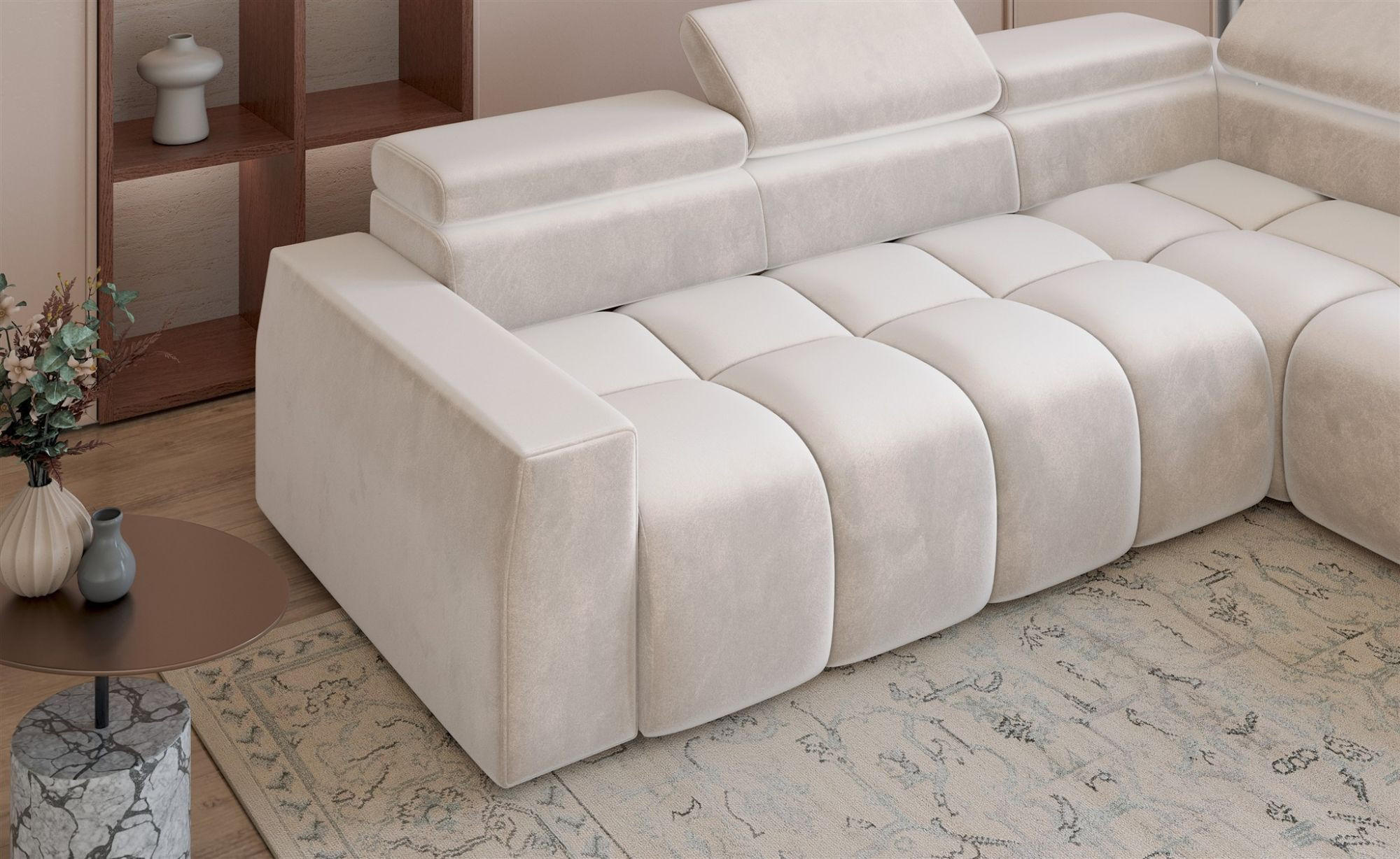 Thumbnail - Fun Möbel Ecksofa, Braun, Textil, Ottomane links, 305x210 cm, Wohnzimmer, Sofas & Couches, Wohnlandschaften, Ecksofas