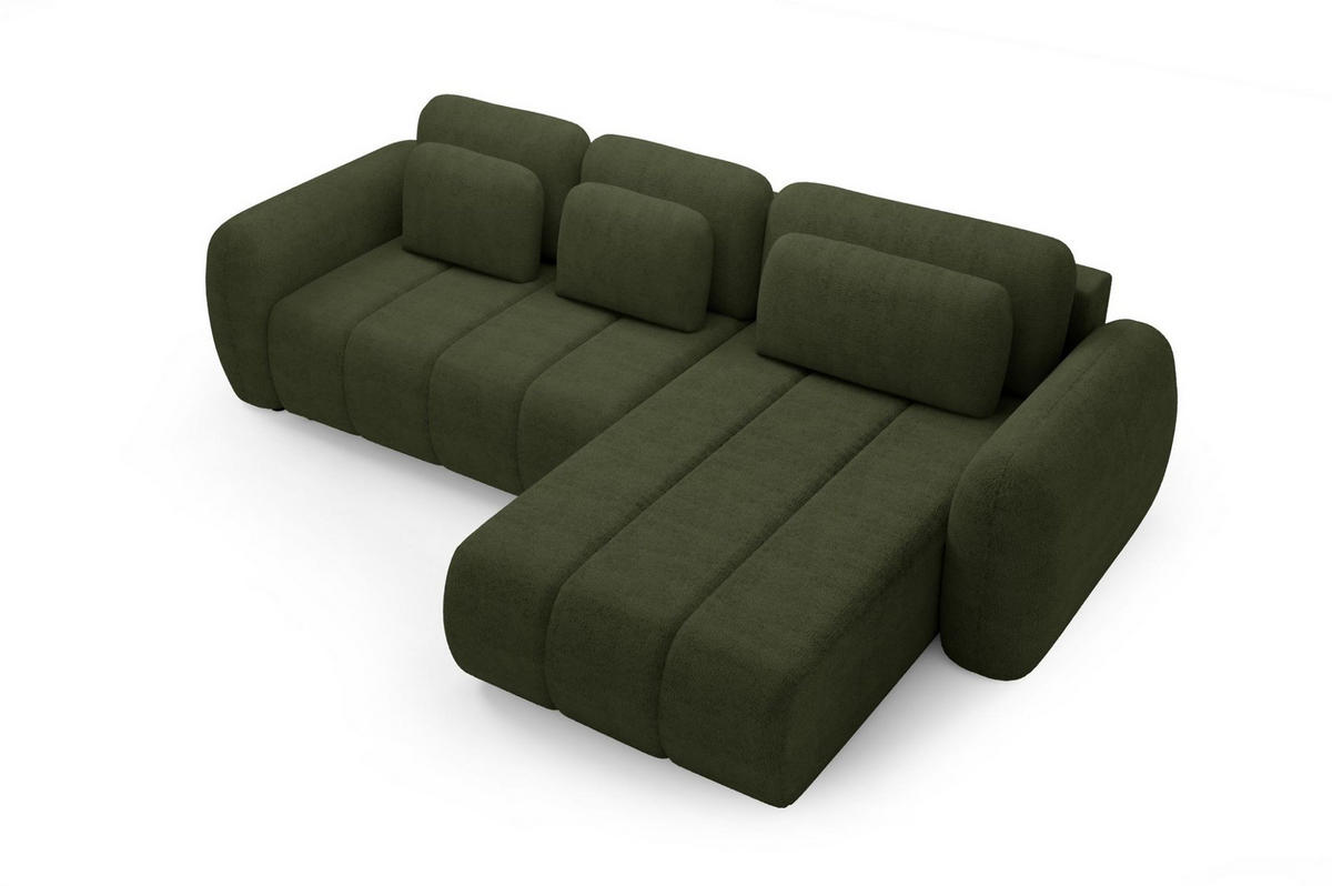 ECKSOFA Caria Mit Schlaffunktion - Grün, Holzwerkstoff/Textil (304/190cm) - Fun Möbel