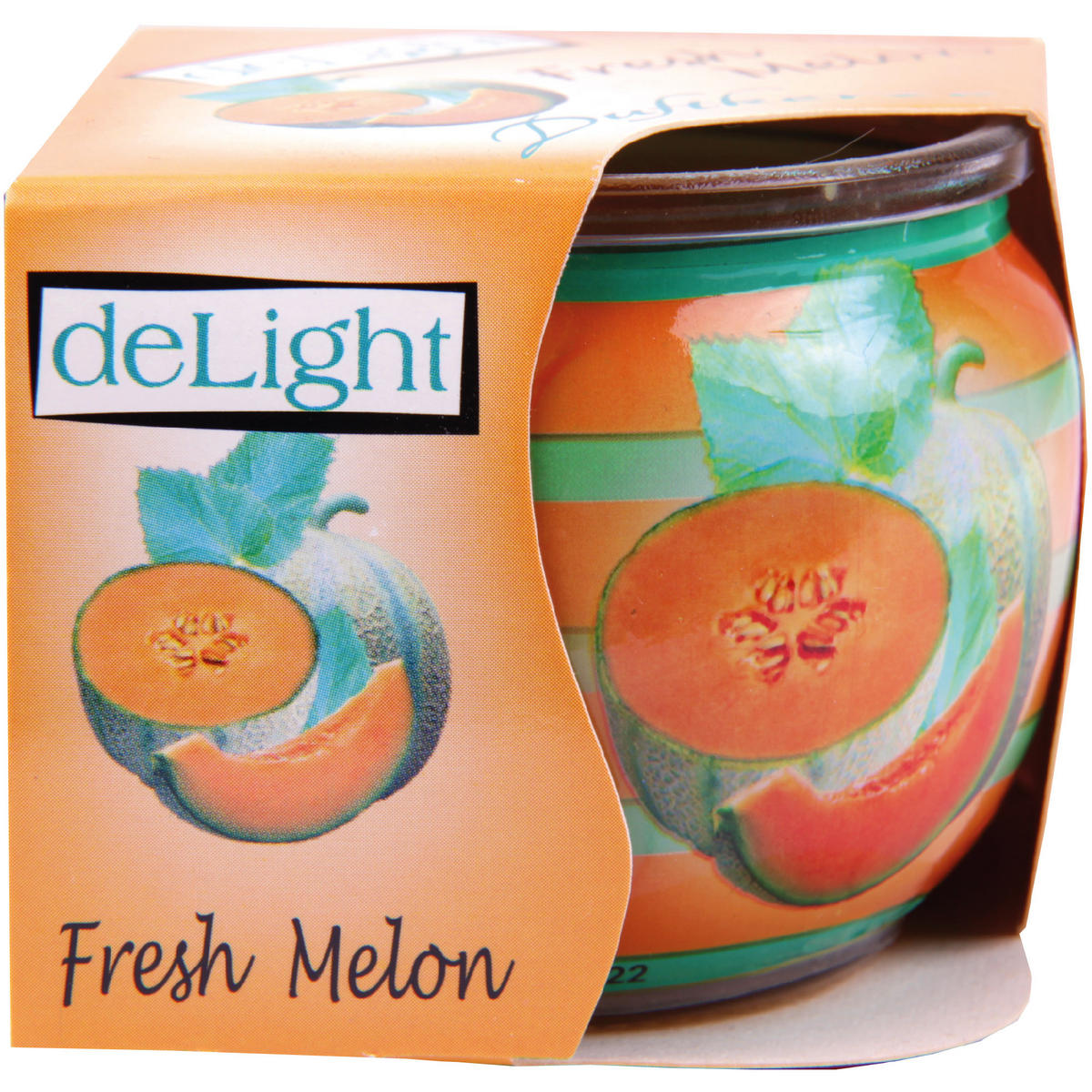 DUFTKERZE "Motiv" Kerze Raumduft Fresh Melon - Orange, Naturmaterialien (7/6cm)
