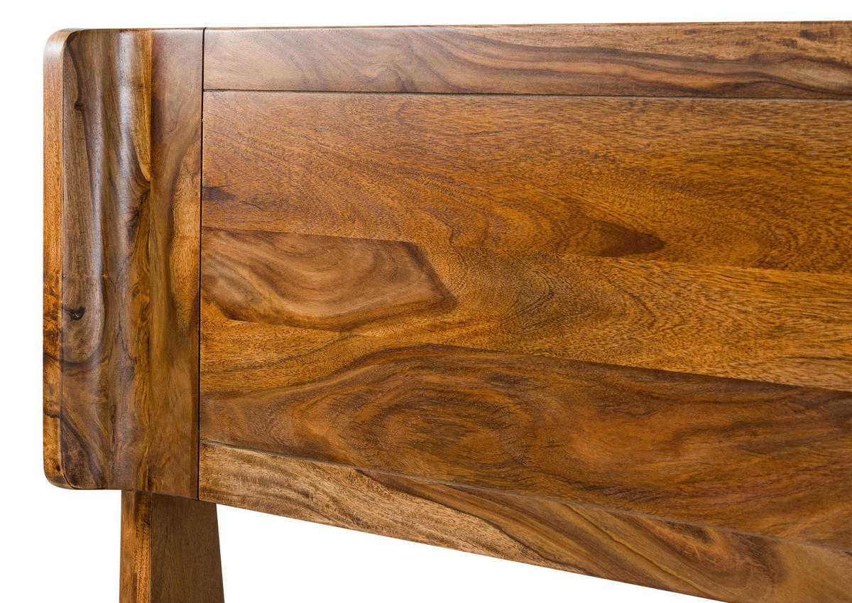 BETT mit Schublade Massivholz Sheesham 180 x 200 x 98 hellbraun MAILAND #145 - Braun, Holz (180/200cm) - Massivmoebel24