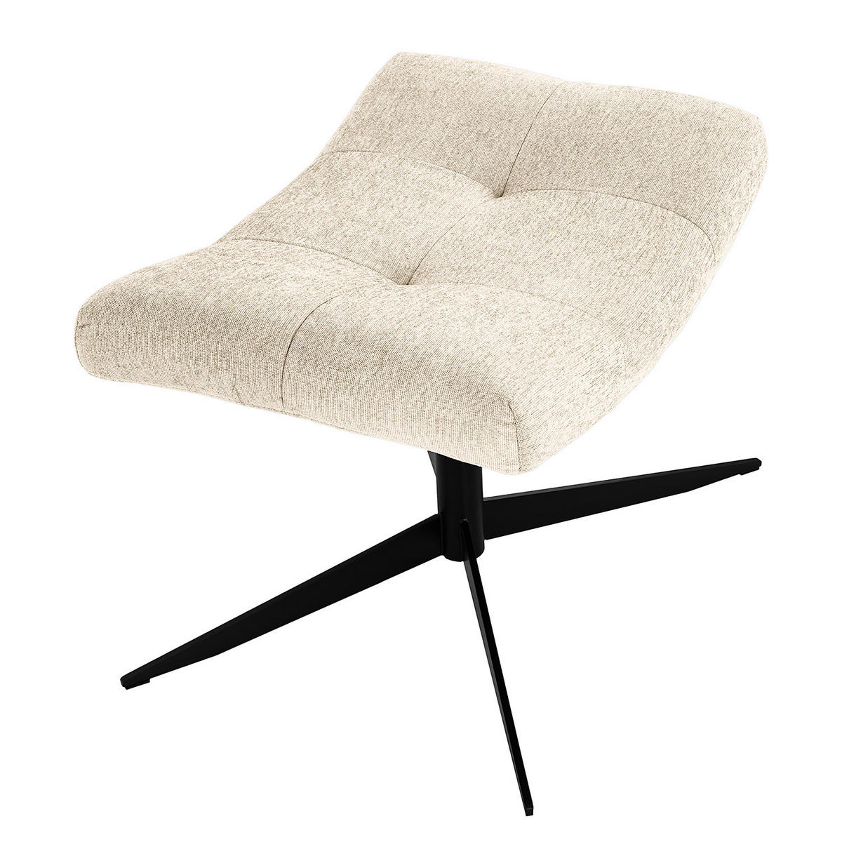 POLSTERHOCKER - Beige/Schwarz, Textil/Metall (67/47/50cm) - home24