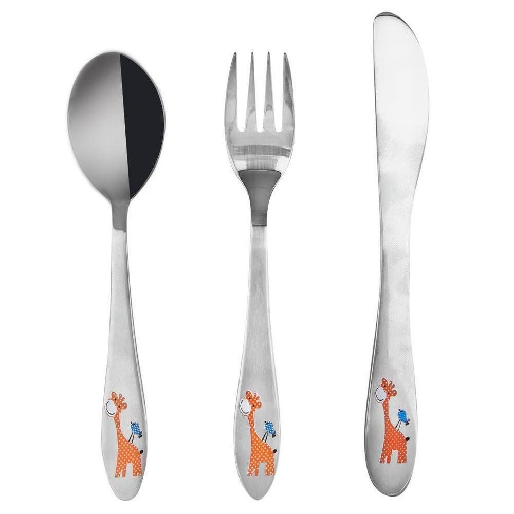 KINDERBESTECK Stahl Giraffe 3-teilig. - Silberfarben, Metall - Orion 