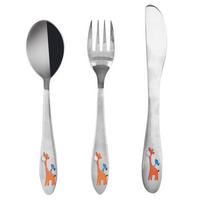 KINDERBESTECK Stahl Giraffe 3-teilig. - Silberfarben, Metall - Orion 