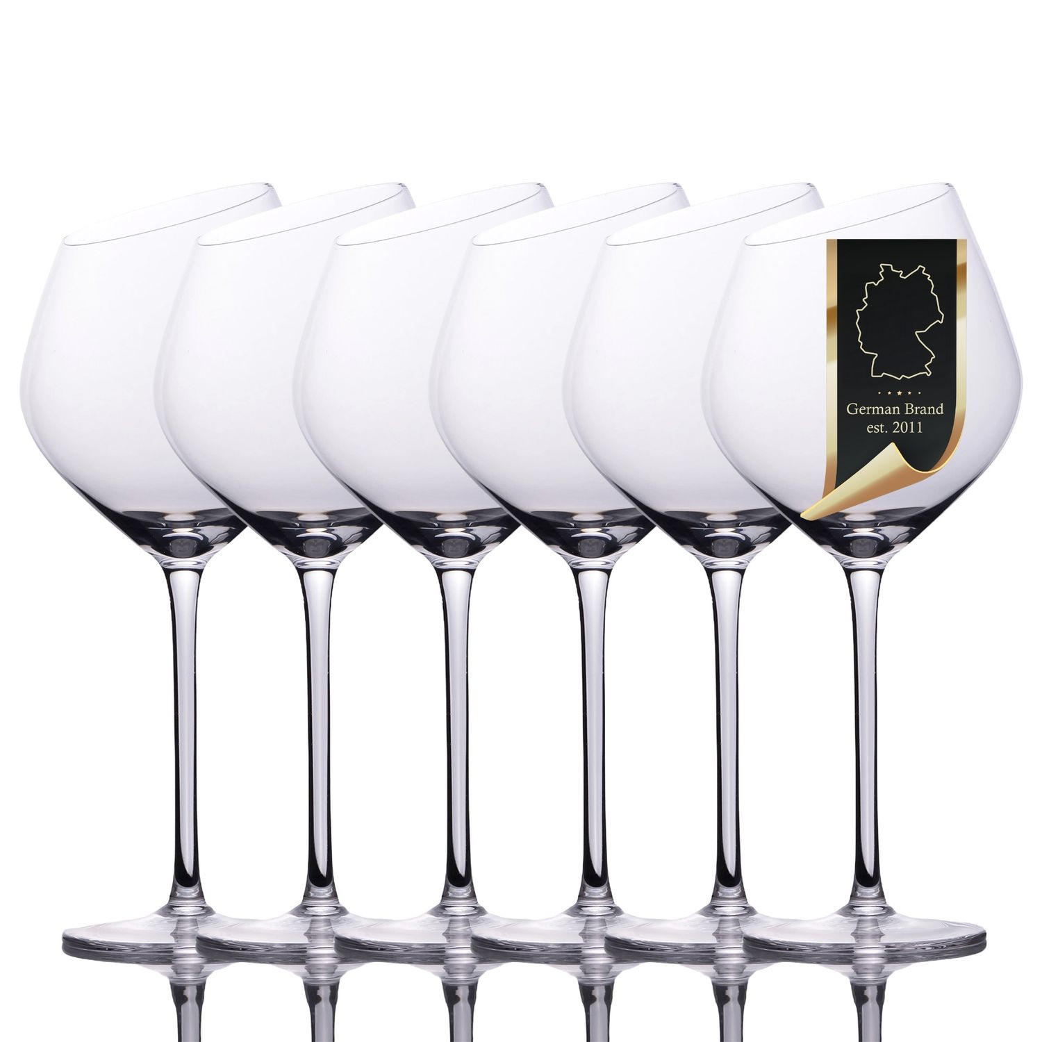 WEIN GLAS SET moderne Kante 470 ml (6er-Set) - Transparent, Glas (0.47L) - Intirilife