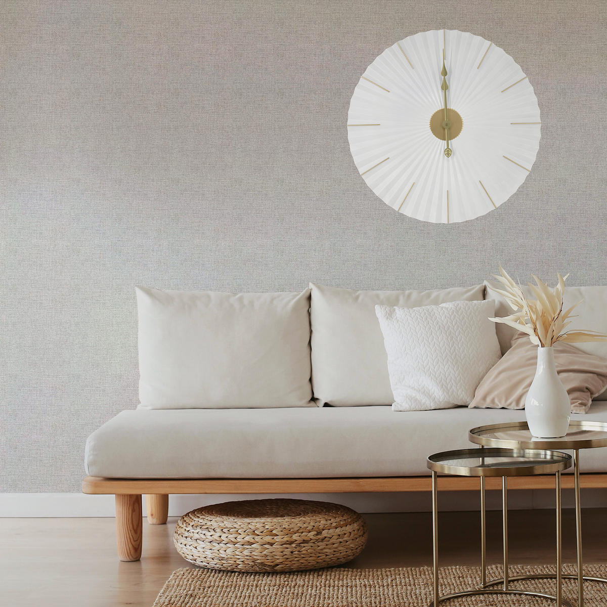 WANDUHR Origami - Goldfarben/Weiß, Metall (60/1/60cm) - Art for the Home