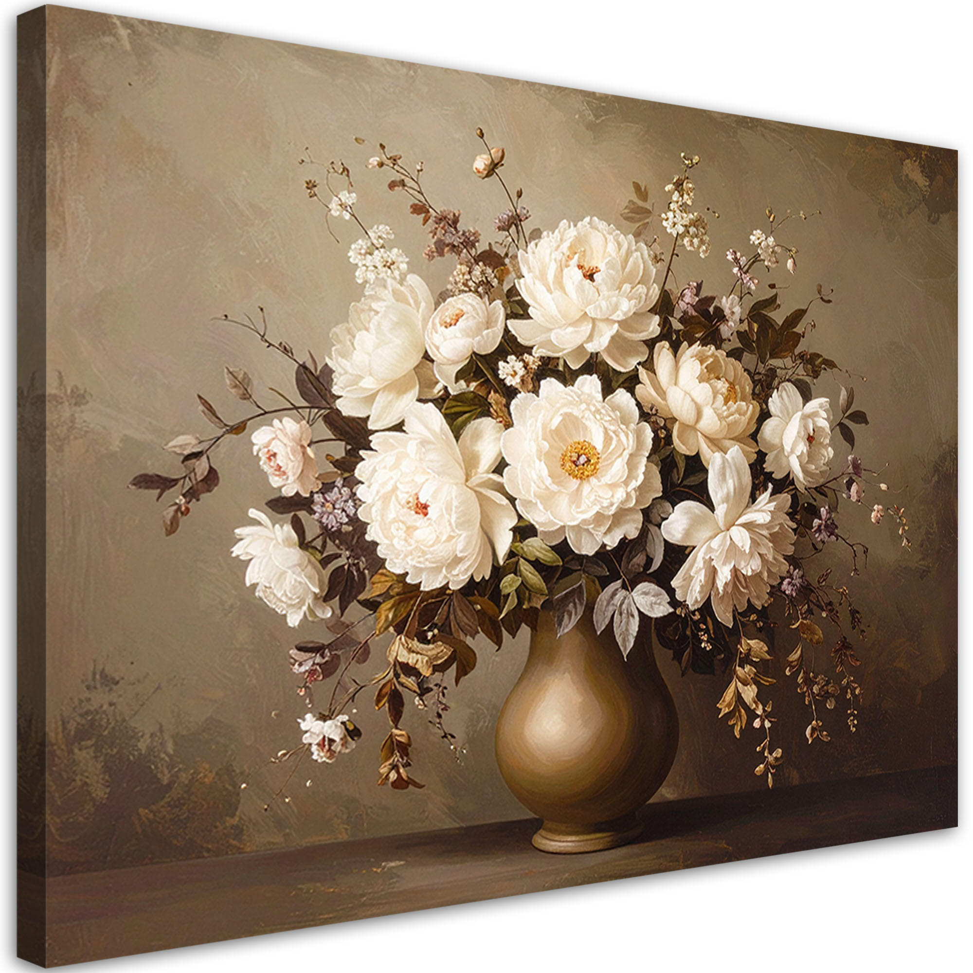 LEINWANDBILD Blumen 120x80cm - Braun, Textil (120/80cm) - Feeby