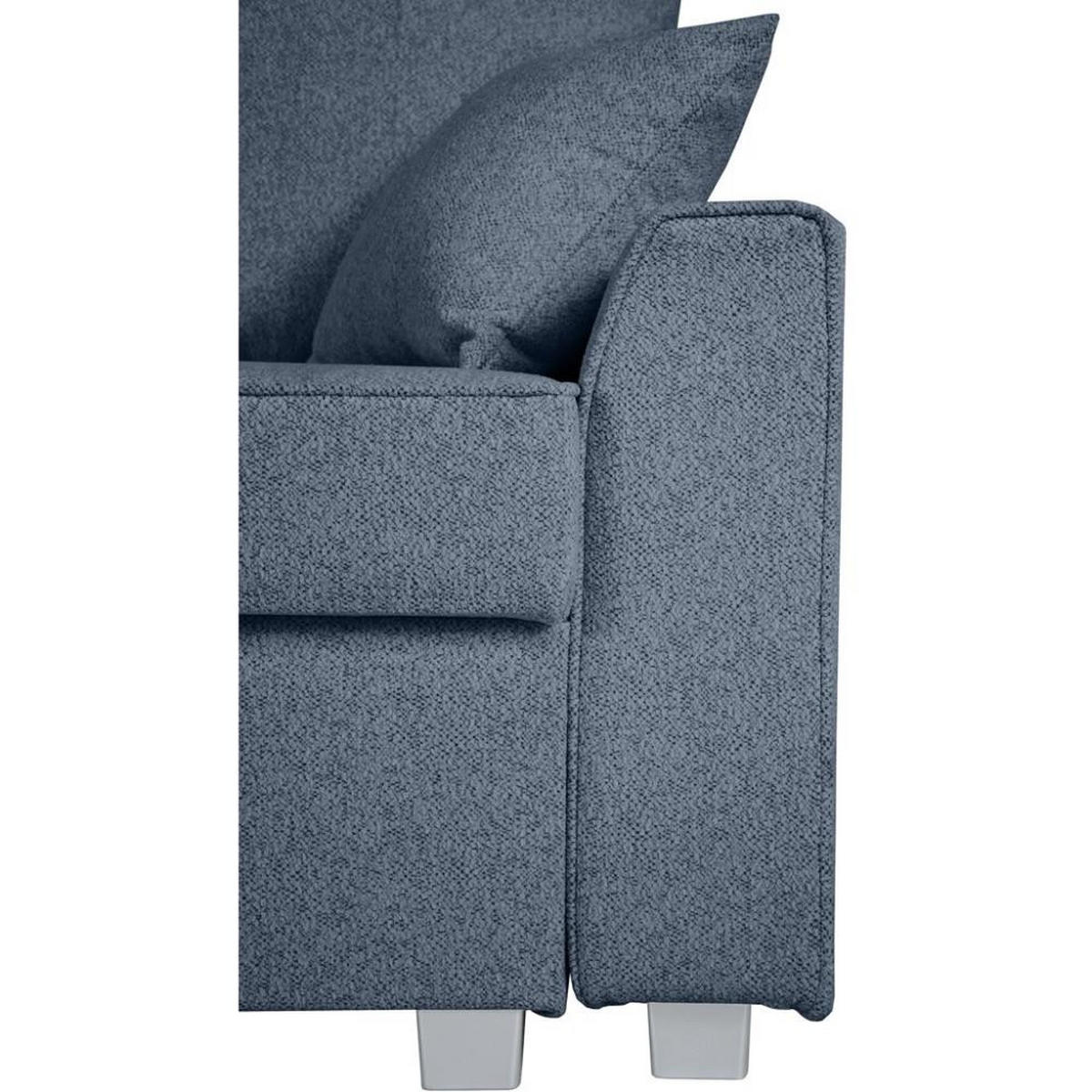 ECKSCHLAFSOFA Teramo dunkelblau - Schwarz/Dunkelblau, Kunststoff/Textil (235/150cm) - Beautysofa