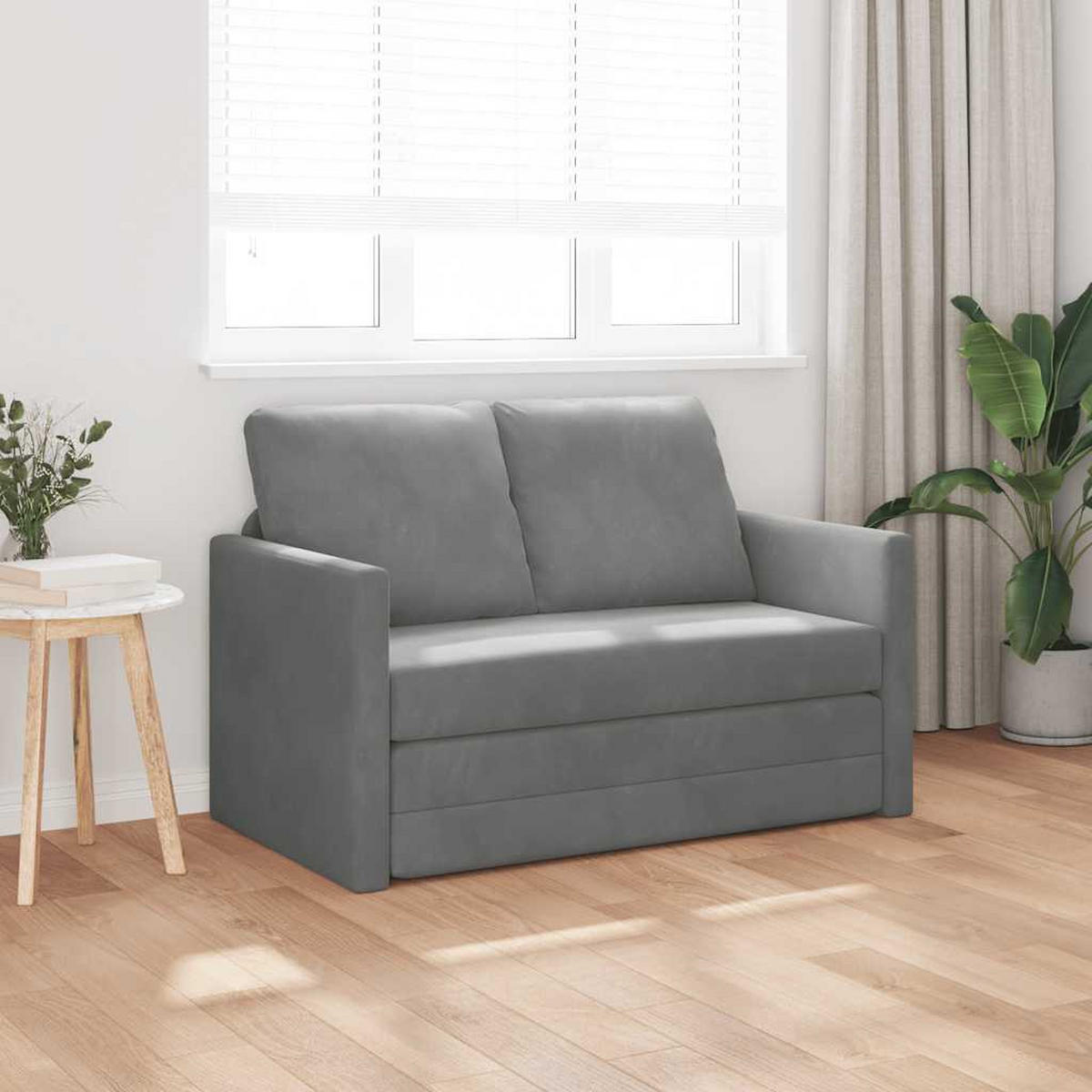 SCHLAFSOFA Brown - Dunkelgrau, Naturmaterialien (122/70/55cm) - Nettlife