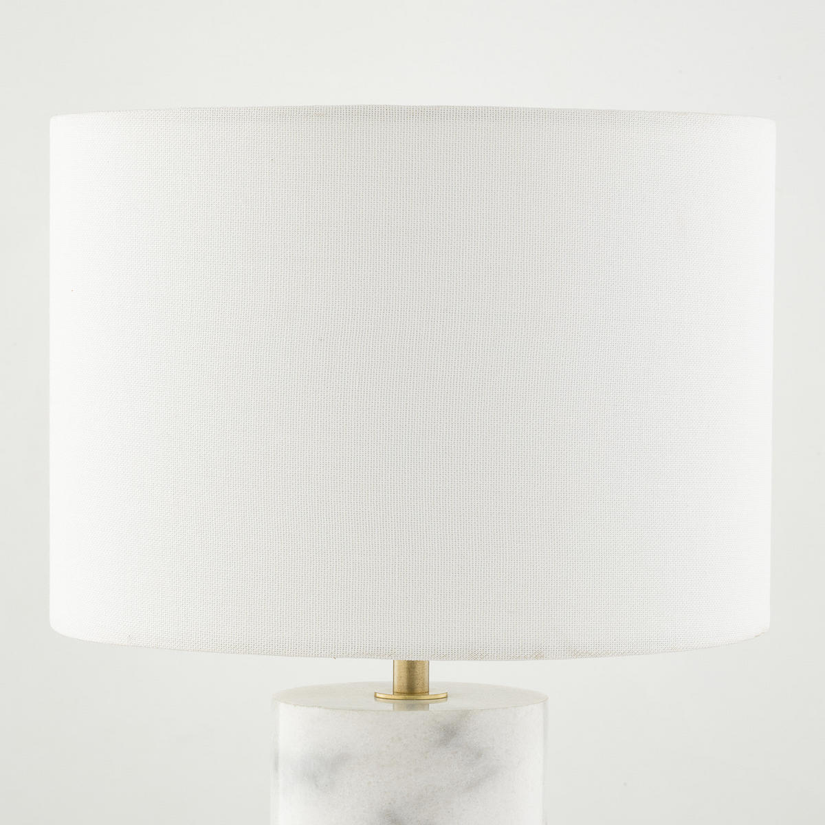 TISCHLEUCHTE - Leinen / Marmor, 1-flammig - Weiß, Stein (24/24/40cm) - home24