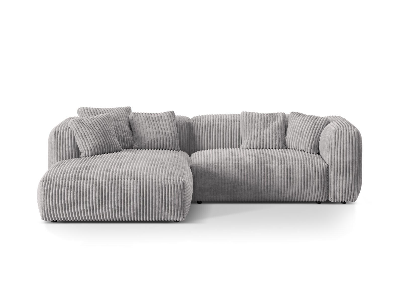 ECKSOFA modular links Martina aus Cord hellgrau 2 Sitzplätze - Hellgrau, Textil (176/283cm) - Micadoni