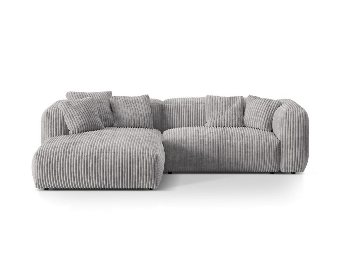 ECKSOFA modular links Martina aus Cord hellgrau 2 Sitzplätze - Hellgrau, Textil (176/283cm) - Micadoni