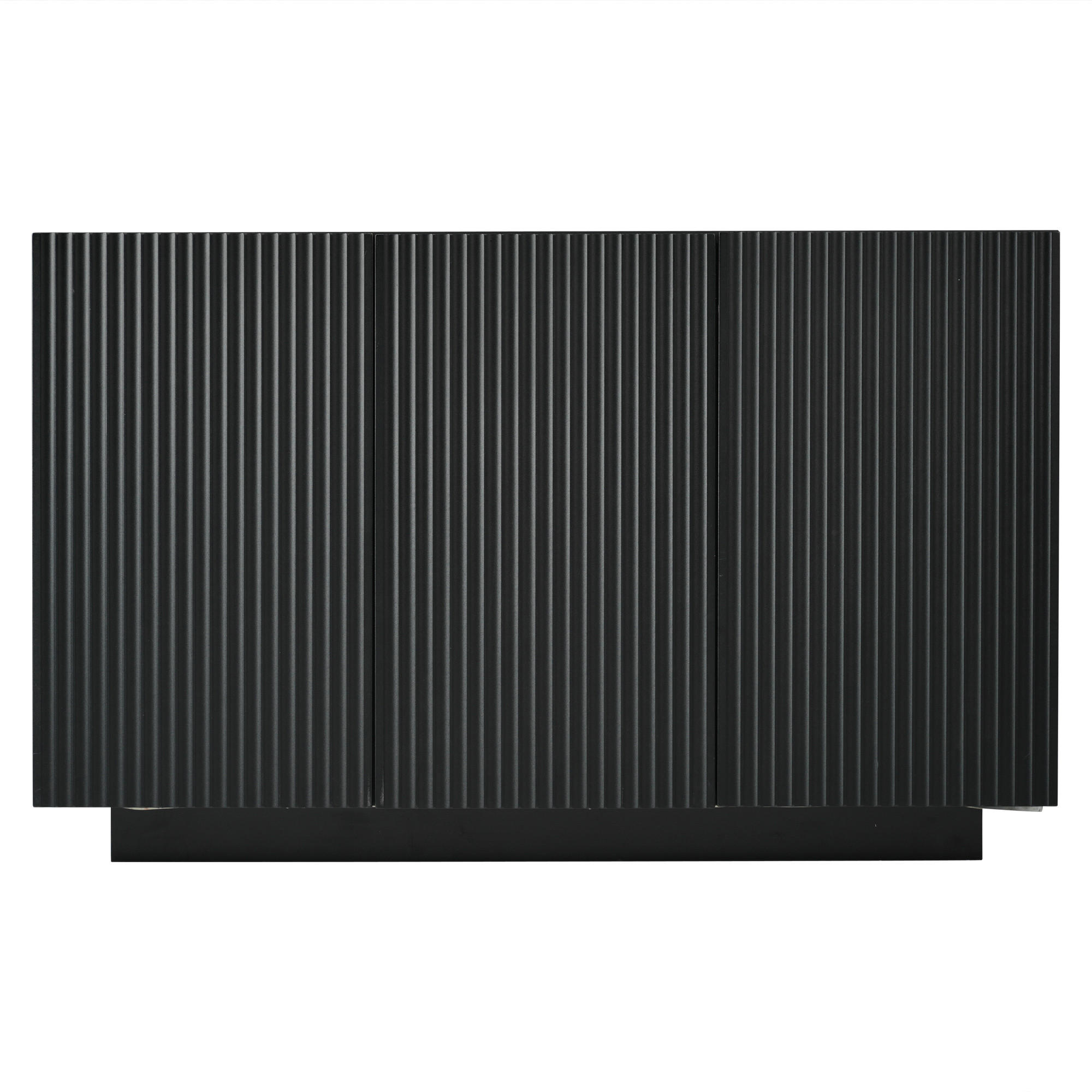 SIDEBOARD LED Schwarz Marmor 120cm Bluetooth Stauraum Modern - Schwarz, Holzwerkstoff (40/75/120cm) - FLIEKS
