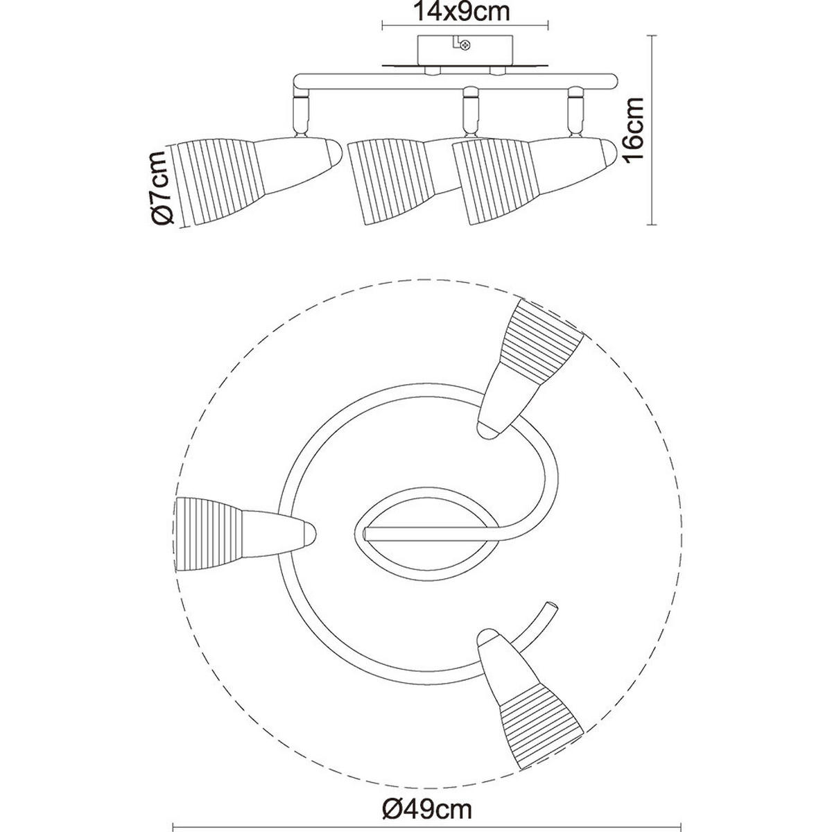 LED DECKENLEUCHTE Metall Silber Schwenkbar - Silberfarben, Glas (29/29/16cm) - Globo Lighting