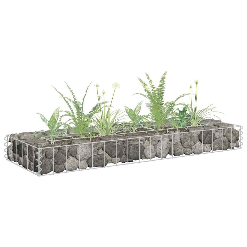 GABIONEN Hochbeet ROON aus Stahl | 90x30x10cm | Steinkorb Gabionengitter - Silberfarben, Metall (90/10/30cm) - DELUKE
