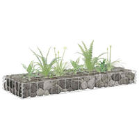 GABIONEN Hochbeet ROON aus Stahl | 90x30x10cm | Steinkorb Gabionengitter - Silberfarben, Metall (90/10/30cm) - DELUKE