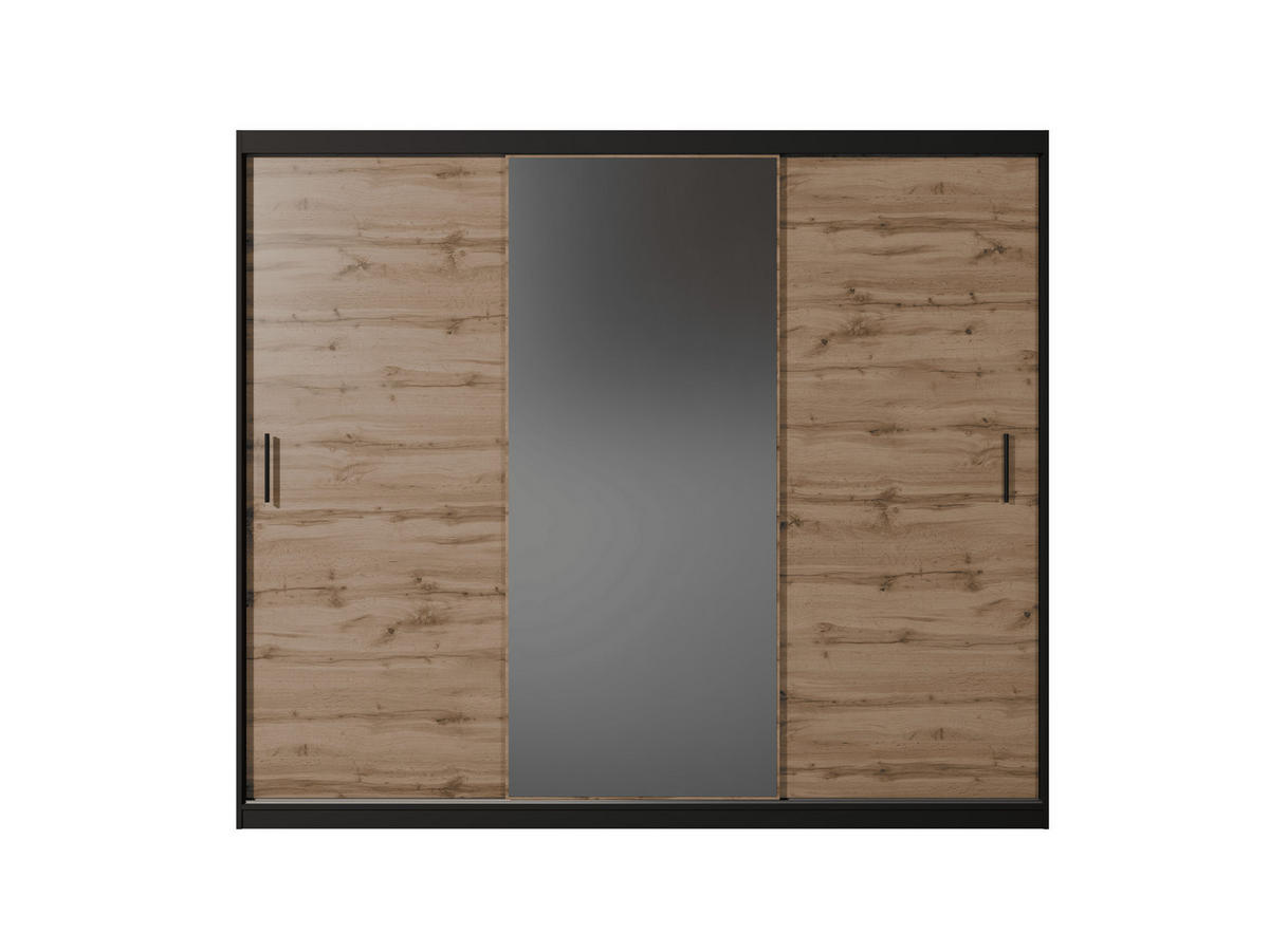 SCHWEBETÜRENSCHRANK Mirano Eiche Wotan 250 cm - Eiche Wotan, Holzwerkstoff (250/215/60cm) - Ravio
