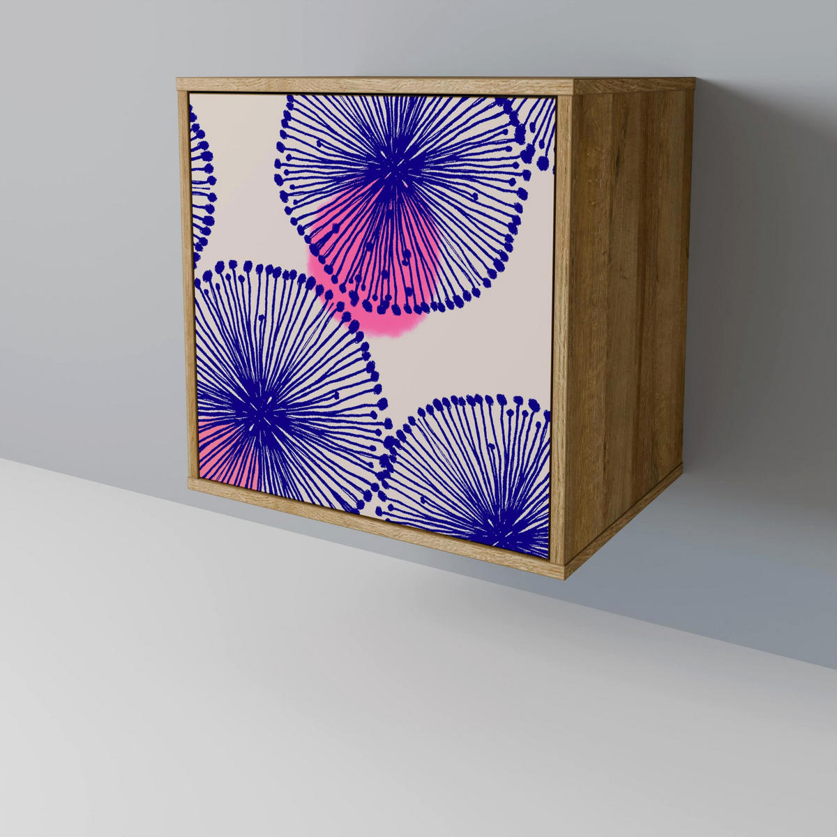 SIDEBOARD MAGIC NATURE, Eichefarben, 57,5x42x75,5 cm, Goldfarbene Metallfüße - Eichefarben/Goldfarben, Holzwerkstoff/Metall (57.5/75.5/42cm) - SpaceRebels