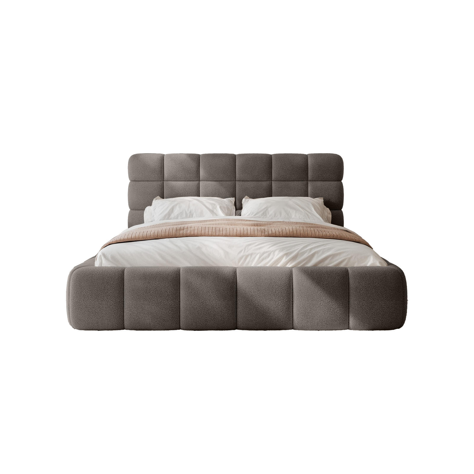 POLSTERBETT BIVIO 160x200 cm, Dunkelbraun - Dunkelbraun, Textil (160/200cm) - Fedve