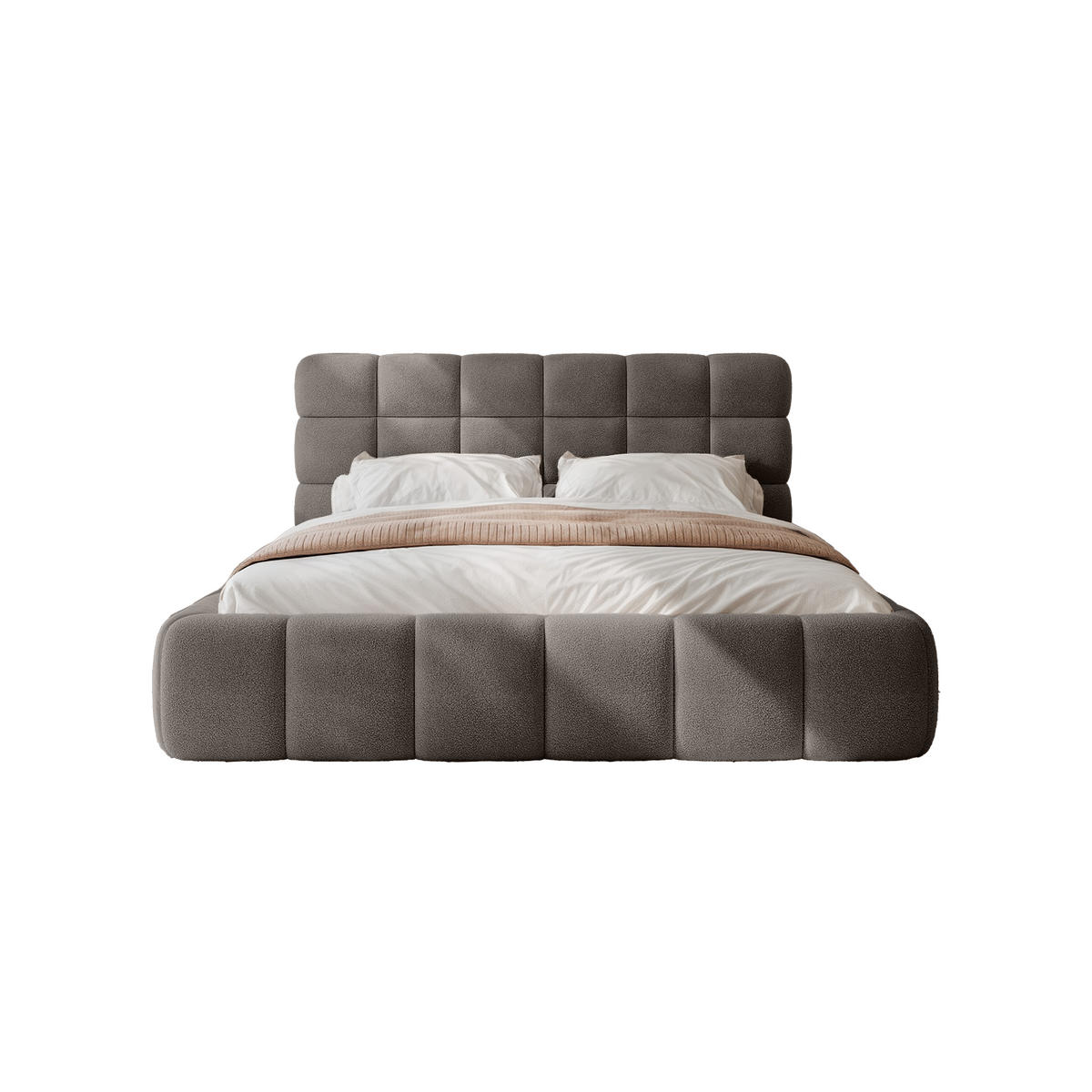 POLSTERBETT BIVIO 180x200 cm, Dunkelbraun - Dunkelbraun, Textil (180/200cm) - Fedve