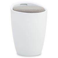 SITZHOCKER DANIEL - Weiß/Grau, Textil (35/50/35cm) - IDIMEX