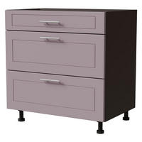 SCHUBLADENUNTERSCHRANK Bari D3/80 Lava / RAL 4009 pastellviolett 80 / 50 / 82cm Blum Teilauszug - Dunkelgrau/Violett, Holz/Holzwerkstoff (80/82/50cm) - Feldmann-Wohnen