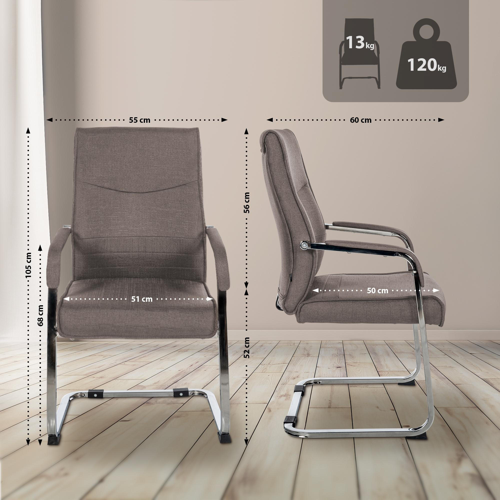 SCHWINGSTUHL 2er Set Stoff Dunkelgrau - Dunkelgrau, Textil/Metall (55/88/60cm) - CLP