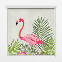 VNÚTORNÁ roleta - okenná roleta - roleta - 130x140 cm - Plameniaky na listoch - pink, plast (130/140/0.5cm) - TULUP