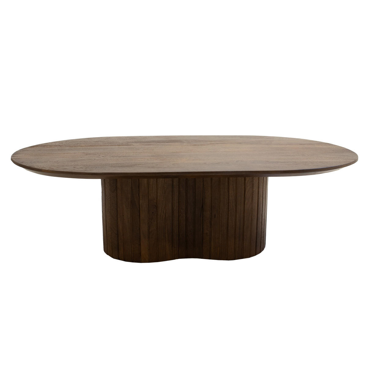 COUCHTISCH Oval 120cm aus Mangoholz, Dunkelbraun - Dunkelbraun, Holz (120/70/35cm) - Giga Meubel