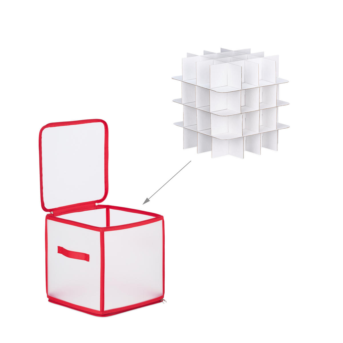 WEIHNACHTSKUGEL-AUFBEWAHRUNGSBOX - Multicolor, Papier/Kunststoff (30/31/30cm) - Relaxdays